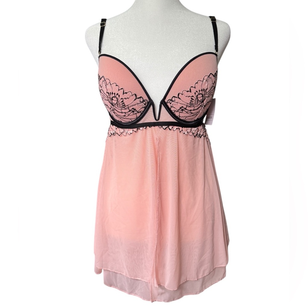 Auden Baby Doll Lace Mesh Lingerie Top